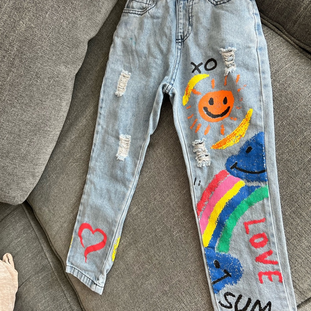 Lola + The Boys Colorful Graphic Kids Jeans